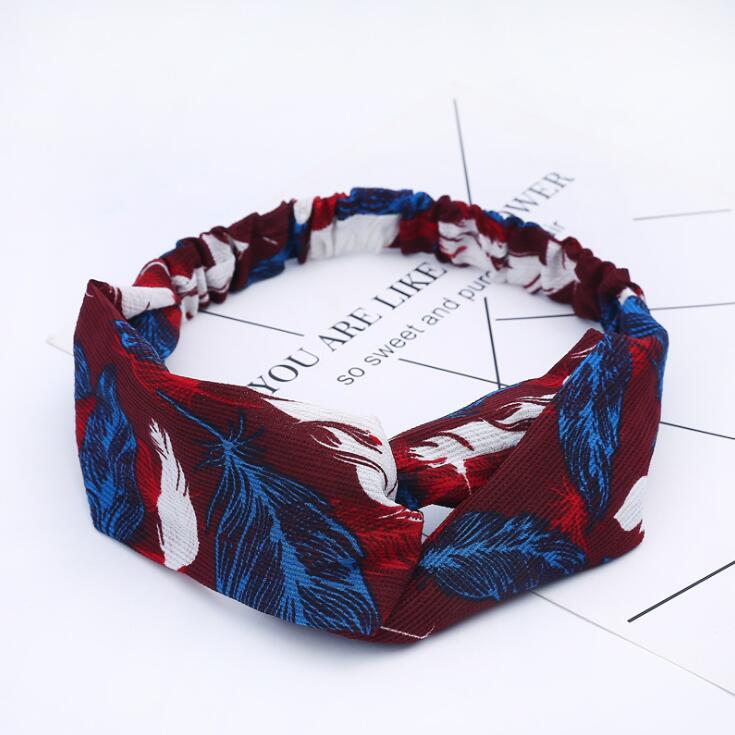Fashion Women Girls Bohemian Hair Bands Print Headbands Vintage Cross Turban Bandage Bandanas HairBands Hair Accessories