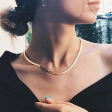 Load image into Gallery viewer, Gold Silver Color Clavicle Chain Necklaces For Women Simple Snake Chokers Boho Necklace Jewelry Friendship Gift
