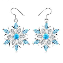 Load image into Gallery viewer, Fashion Snowflake Flowers Crystal Necklace Women Jewelry Set Wedding Snow Flower Pendant Collier Earrings Girl Gifts
