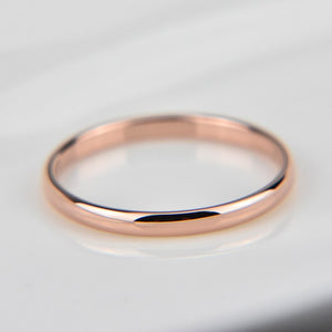 Titanium Steel Rose Gold Anti-allergy Smooth Simple Wedding Couples Rings Bijouterie for Man or Woman Gift Women Wedding Rings