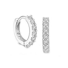 Load image into Gallery viewer, Fashion Charming Hoop Earrings Lady Super flash Single Row Rhinestones Earrings Ladies Accessories Jewelry 1 Pair
