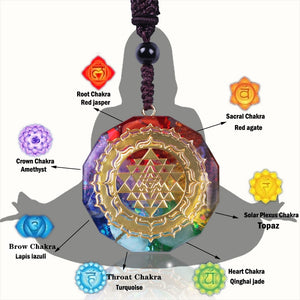 Orgonite Pendant. Sri Yantra Necklace Sacred Geometry Chakra Energy Necklace Meditation Jewelry