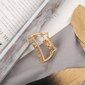 New Women Elegant Gold Silver Hollow Geometric Metal Hair Claw Vintage Hair Clips Headband Hairpin Fashion Hair Accessories