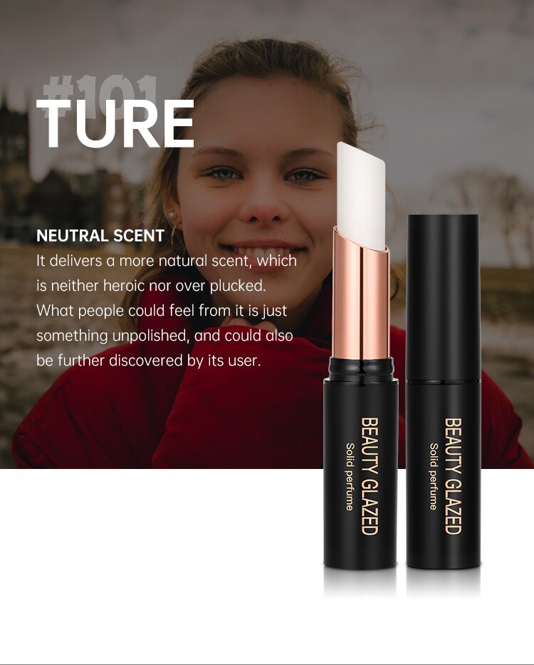 Traci K Beauty Glazed Solid Perfume Portable Lipstick Shape Solid Perfume  Long-lasting Balm Body Fragrance Skin Care Essential Oil TSLM1