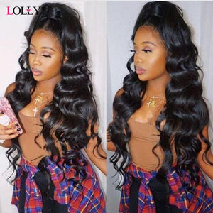 Long Brazilian Body Wave Lace Front Wig 28 30 32 34 36 38 40 Inches Lace Front Human Hair Wigs Pre Plucked Lolly Remy Lace Wig