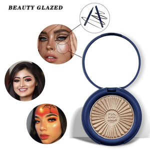 Traci K BEAUTY GLAZED Highlighter Powder Palette Face Contouring Makeup Eyeshadow Palette Face Bronzer Highlighter Brighten Skin 8 Color