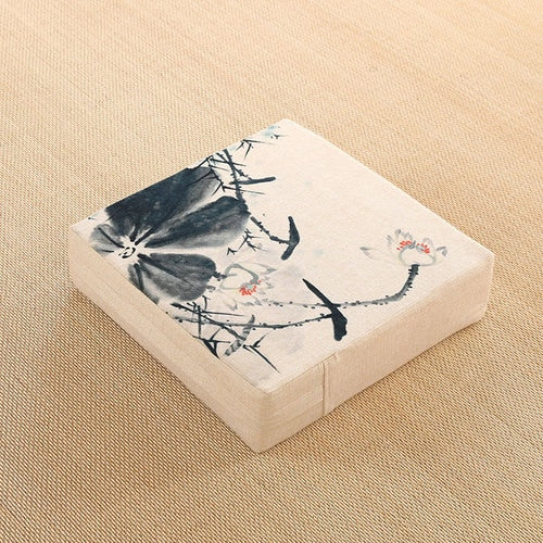 Square Futon Cushion Thickened Tatami Japanese Style Tea Table Living Room Winter Heighten Cushion Can Be Removed Washed 40x6cm