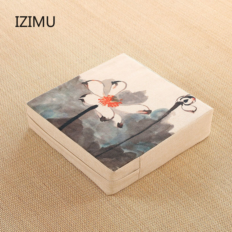 Square Futon Cushion Thickened Tatami Japanese Style Tea Table Living Room Winter Heighten Cushion Can Be Removed Washed 40x6cm