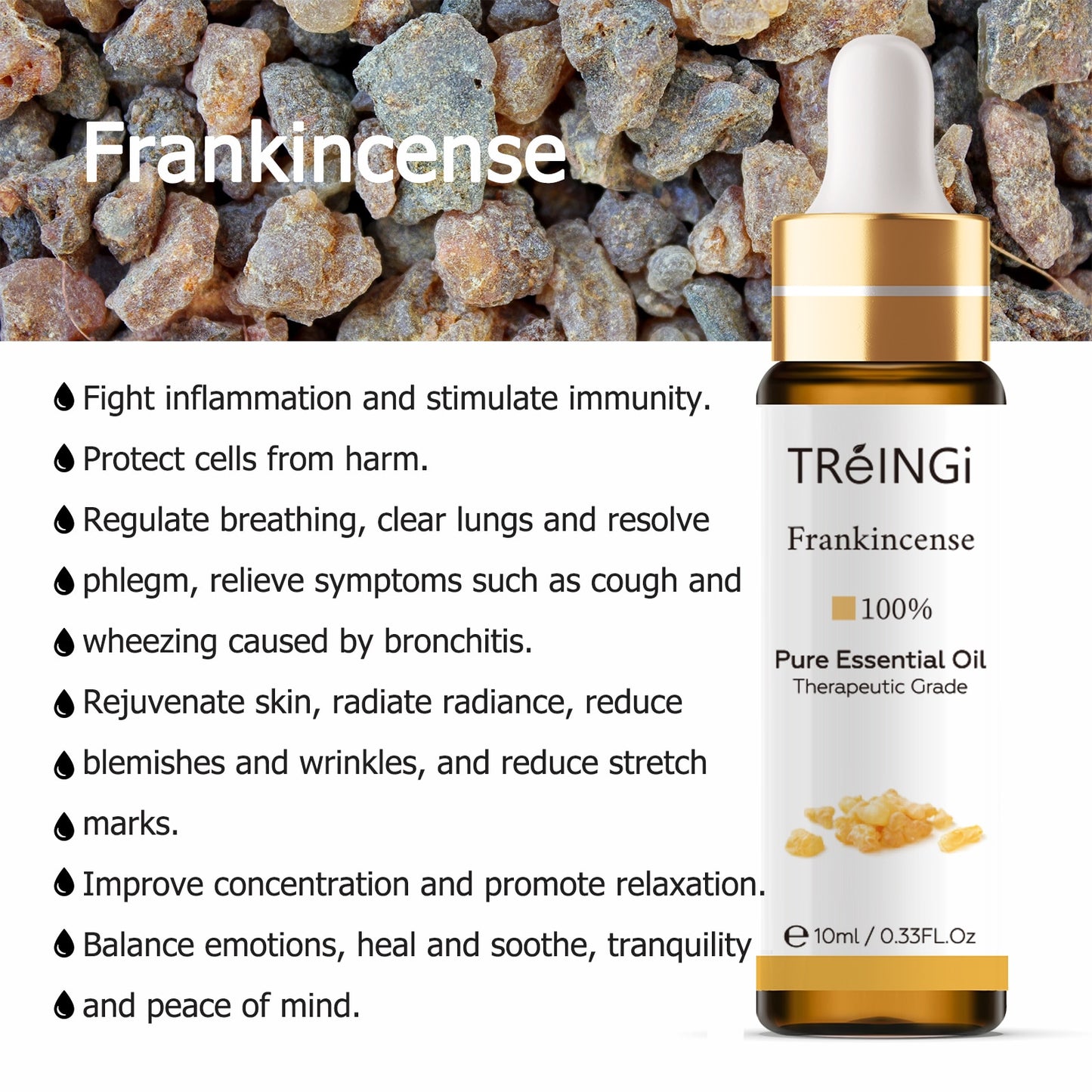 10ml Pure Natural Essential Oils -Jasmine Lavender Rose Vanilla Mint Sage Cinnamon Bergamot Tea Tree Oil with Dropper