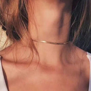 Gold Silver Color Clavicle Chain Necklaces For Women Simple Snake Chokers Boho Necklace Jewelry Friendship Gift