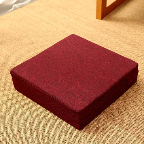 Square Futon Cushion Thickened Tatami Japanese Style Tea Table Living Room Winter Heighten Cushion Can Be Removed Washed 40x6cm