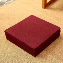 Load image into Gallery viewer, Square Futon Cushion Thickened Tatami Japanese Style Tea Table Living Room Winter Heighten Cushion Can Be Removed Washed 40x6cm
