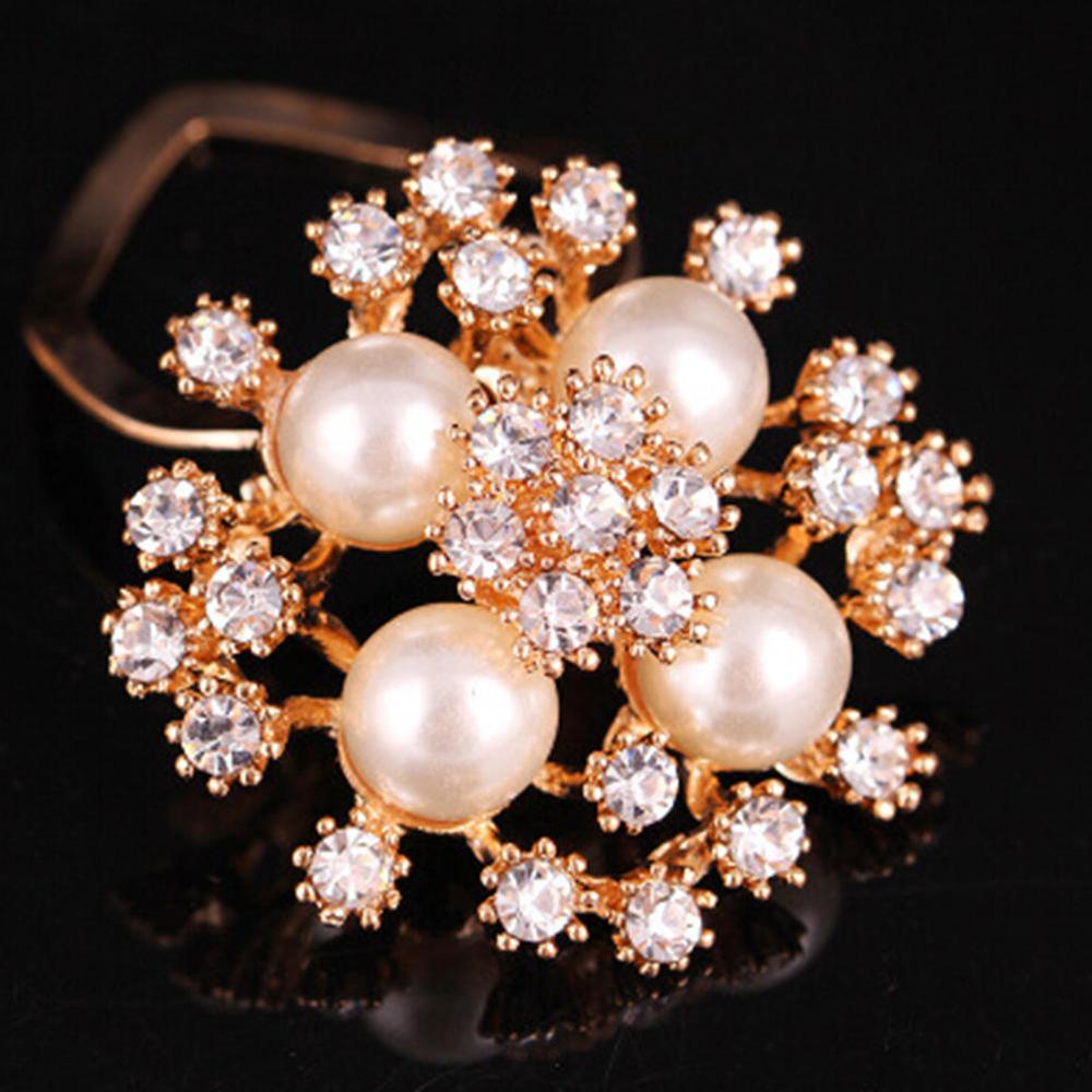 CHANEL Inspired Designer Fashion Women Large Brooches Pearls Rhinestones Crystal  Pin Jewelry