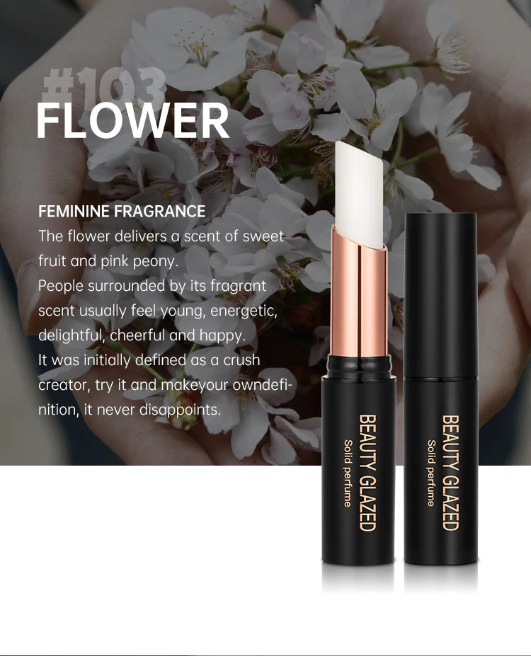 Traci K Beauty Glazed Solid Perfume Portable Lipstick Shape Solid Perfume  Long-lasting Balm Body Fragrance Skin Care Essential Oil TSLM1