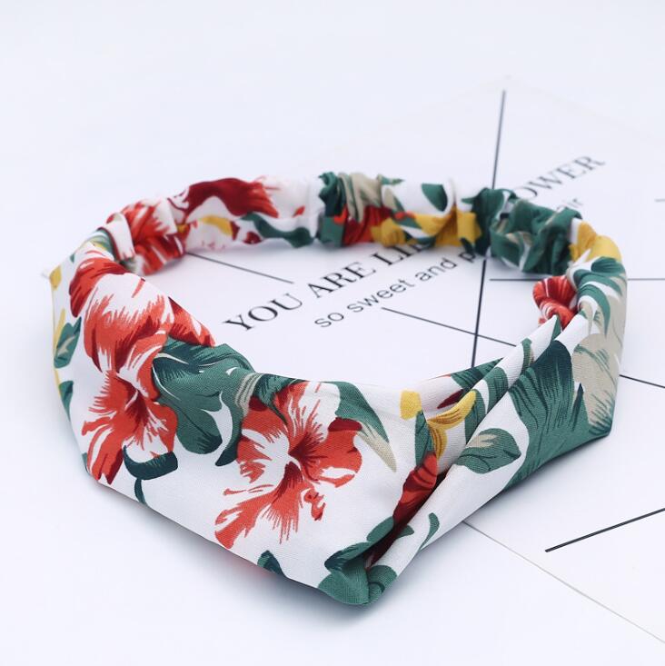 Fashion Women Girls Bohemian Hair Bands Print Headbands Vintage Cross Turban Bandage Bandanas HairBands Hair Accessories