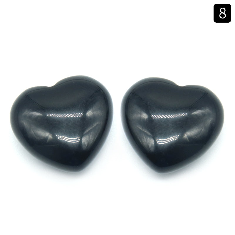 1pc Heart Natural Crystal Stones 25mm Rose Pink Quartz Obsidian Love Reiki Healing Gem Statue Home Decor Gifts Room Ornament