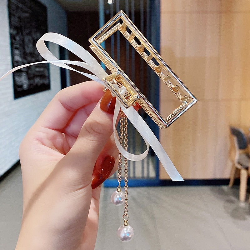 New Women Elegant Gold Silver Hollow Geometric Metal Hair Claw Vintage Hair Clips Headband Hairpin Fashion Hair Accessories
