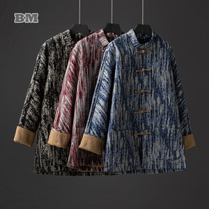 Traditional Dress Tie Dye Tang Suit High Quality Hanfu Wu Dang Tai Chi Jacket Retro Plus Size Coats Men Clothing