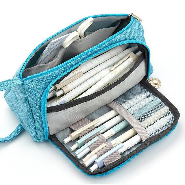 20 Colors Large Capacity Makeup Case Kawaii Pencilcase School Pen Case Supplies Pencil Bag School Box Pencils Pouch Stationery