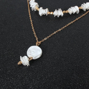 Multi Layer Coin Pearl Necklace for Women  Fashion Natural Freshwater Pearl Pendant Necklace Boho Jewelry Best Friend Gift