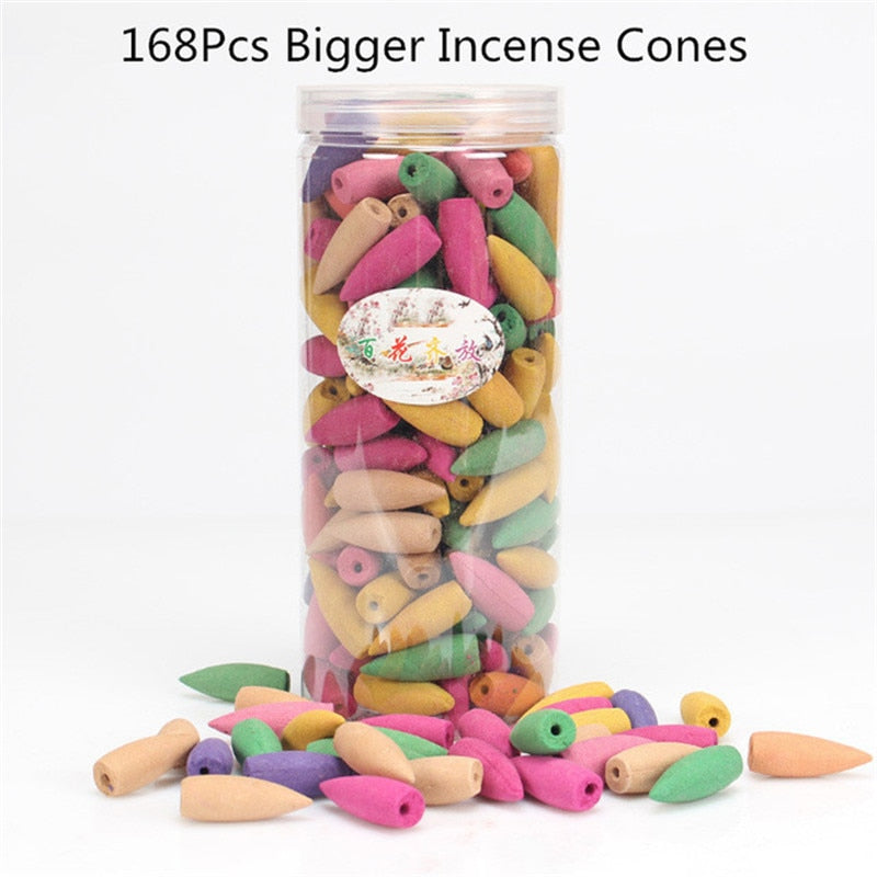 As Seen on TV- TRACI K BEAUTY ZEN Waterfall Incense Burners Pick Yours Ceramic Incense Holder, 10- 20 pcs Mixed Incense Cones (Burner Size L and Size M)