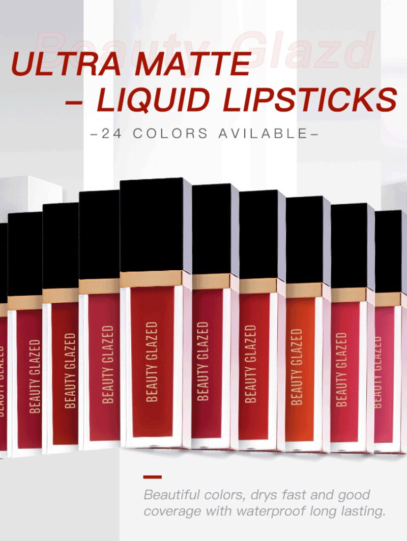 Traci K Beauty Glazed 24 Colors Matte Lip Gloss Natural Long-lasting Waterproof No Fading Non-stick Cup Lip Glaze Sexy Lip Makeup TSLM1