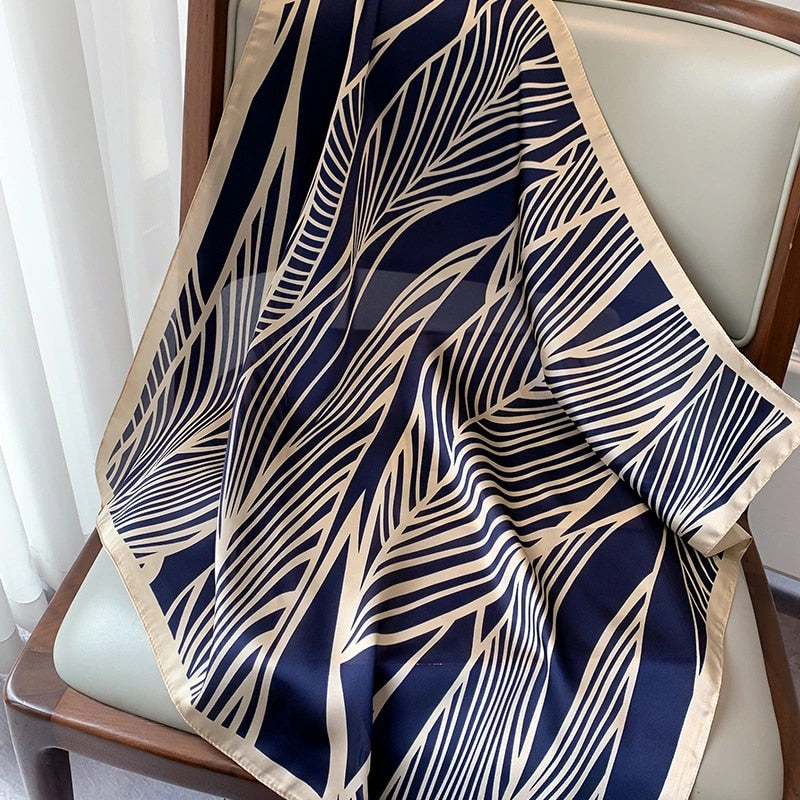 70*70cm Fashion Silk Satin Hair Scarf Women Handkerchief Printed Female Square Head Bandana Small Neck muffler hijab lady gir