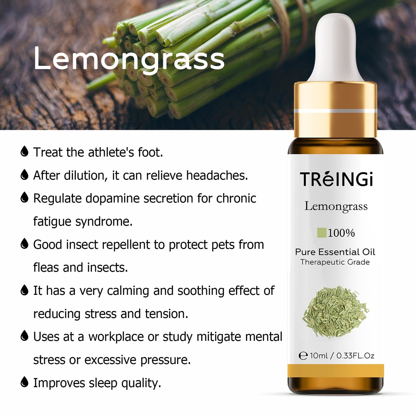 10ml Pure Natural Essential Oils -Jasmine Lavender Rose Vanilla Mint Sage Cinnamon Bergamot Tea Tree Oil with Dropper