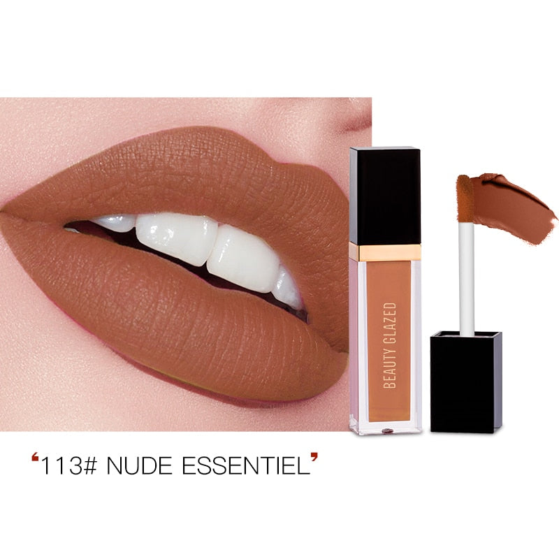 Traci K Beauty Glazed 24 Colors Matte Lip Gloss Natural Long-lasting Waterproof No Fading Non-stick Cup Lip Glaze Sexy Lip Makeup TSLM1