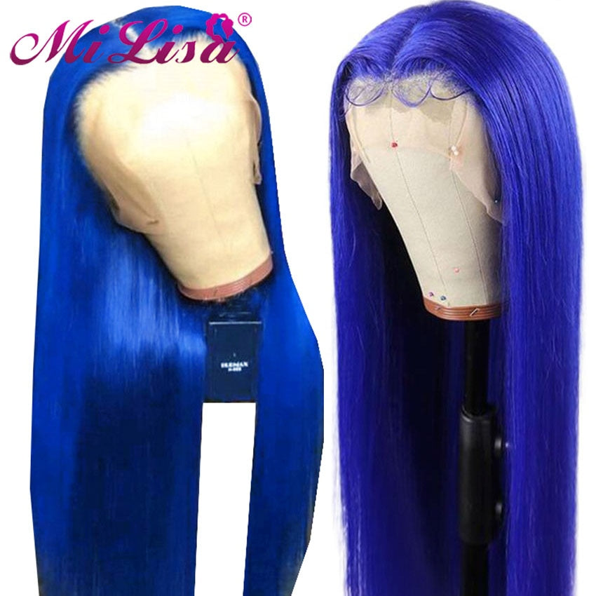 Burgundy Straight Lace Front Human Hair Wig 613  Blonde Orange Blue Lace Front Wig Brazilian Remy HD Lace Frontal Wigs For Women