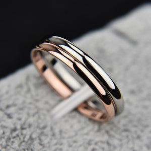 Titanium Steel Rose Gold Anti-allergy Smooth Simple Wedding Couples Rings Bijouterie for Man or Woman Gift Women Wedding Rings