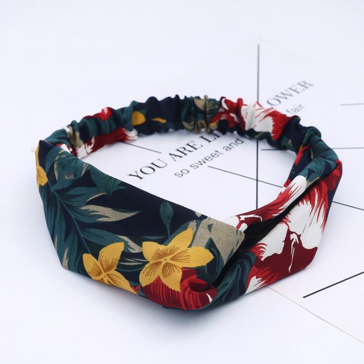 Fashion Women Girls Bohemian Hair Bands Print Headbands Vintage Cross Turban Bandage Bandanas HairBands Hair Accessories