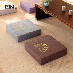 Square Futon Cushion Thickened Tatami Japanese Style Tea Table Living Room Winter Heighten Cushion Can Be Removed Washed 40x6cm
