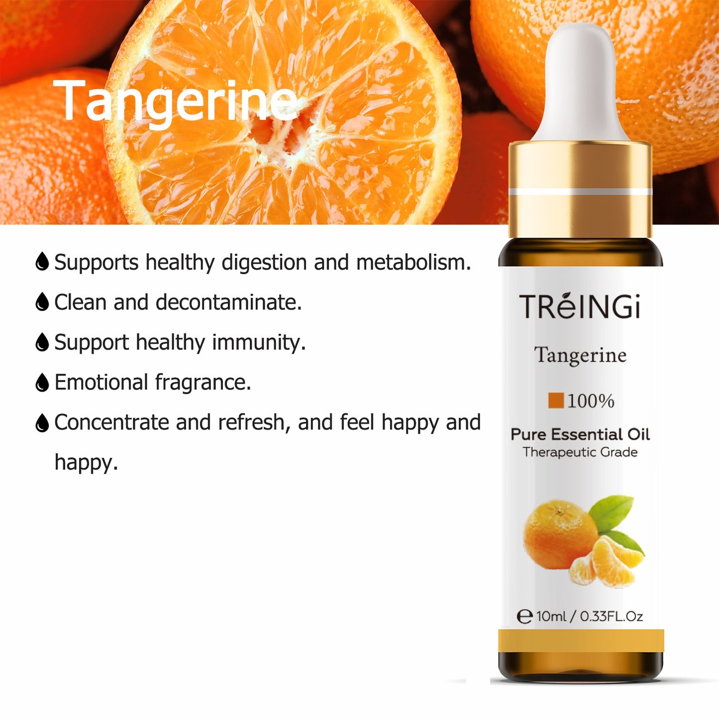 10ml Pure Natural Essential Oils -Jasmine Lavender Rose Vanilla Mint Sage Cinnamon Bergamot Tea Tree Oil with Dropper