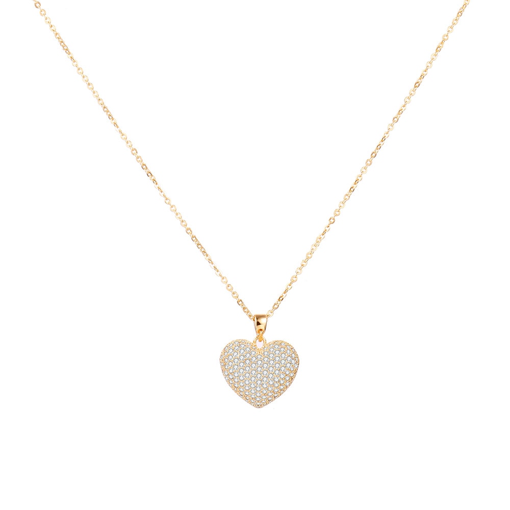 Cubic Zircon Heart Pendant Necklace For Women Cute Fashion Small Crystal Heart Choker Wedding Jewelry Best Friend New Year Gifts