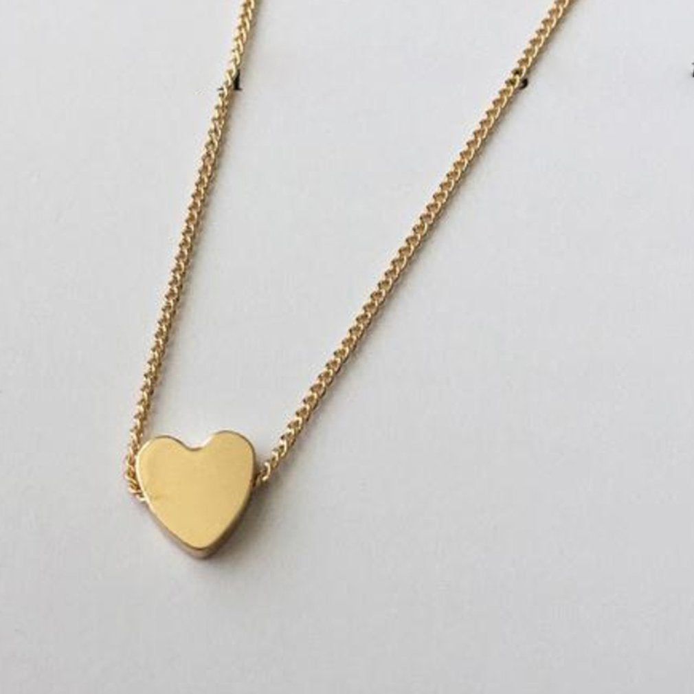 Gold Chain Choker Necklace Heart Shape Pendent Long Chain Delicate Fashion Choker Gold Rosegold Color Jewelry Gift for Women
