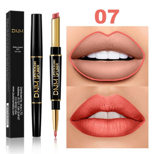 1pcs Double Ended Matte Lipstick Wateproof Long Lasting Lipsticks Brand Lip Makeup Cosmetics Dark Red Lips Liner Pencil TSLM1