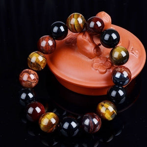 Fashion Colorful Tiger Eyes Beads Bracelet 10mm 12mm 14mm Men Charm Natural Stone Braclet for Man Handmade Jewelry Gifts