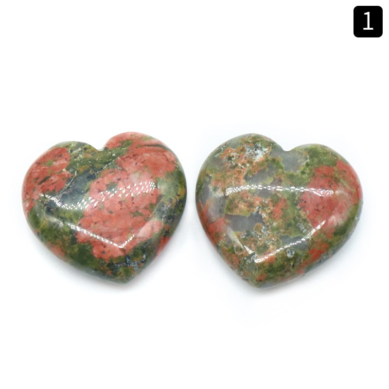1pc Heart Natural Crystal Stones 25mm Rose Pink Quartz Obsidian Love Reiki Healing Gem Statue Home Decor Gifts Room Ornament