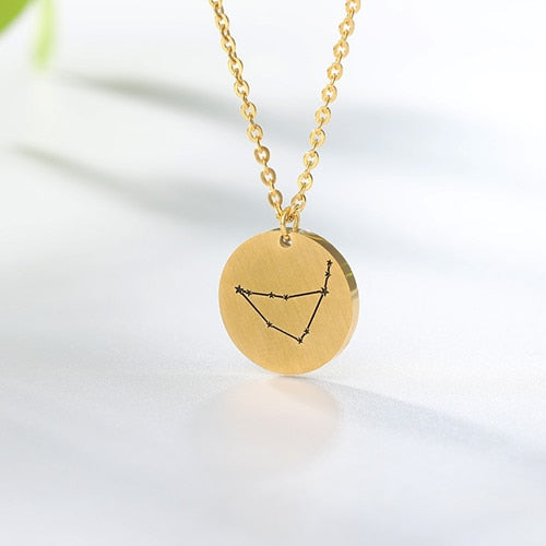 Twelve Constellations Charms Necklace Leo Aries Taurus Gemini Cancer Virgo Libra Scorpio Sagittarius Capricorn Aquarius Pisces