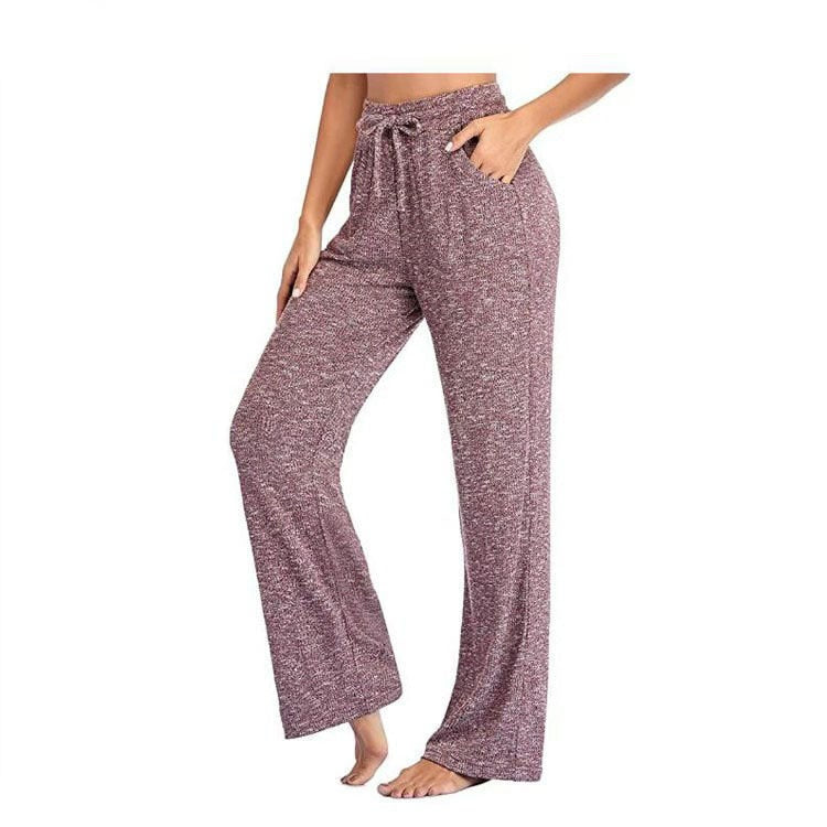 New Fashion Empire Bandage Women's Long Pants 2021 Casual Loose Solid Pocket Ladies Straight-leg Pants Plus Size