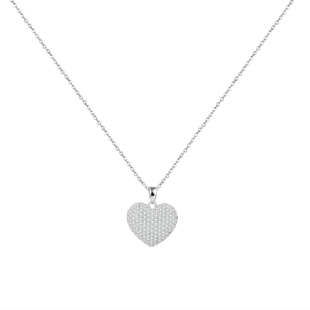 Cubic Zircon Heart Pendant Necklace For Women Cute Fashion Small Crystal Heart Choker Wedding Jewelry Best Friend New Year Gifts