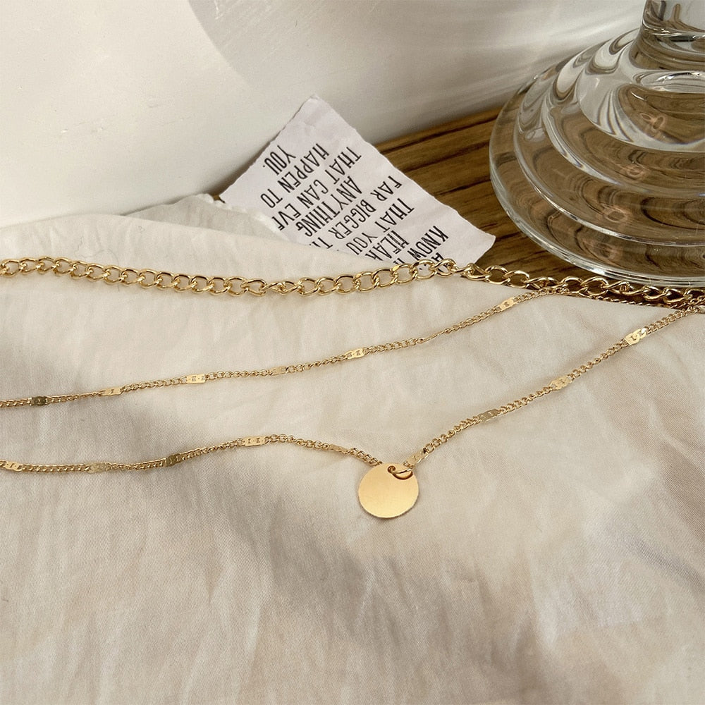 Vintage Necklace on Neck Gold Chain Women's Jewelry Layered Accessories for Girls Clothing Aesthetic Gifts Fashion Pendant