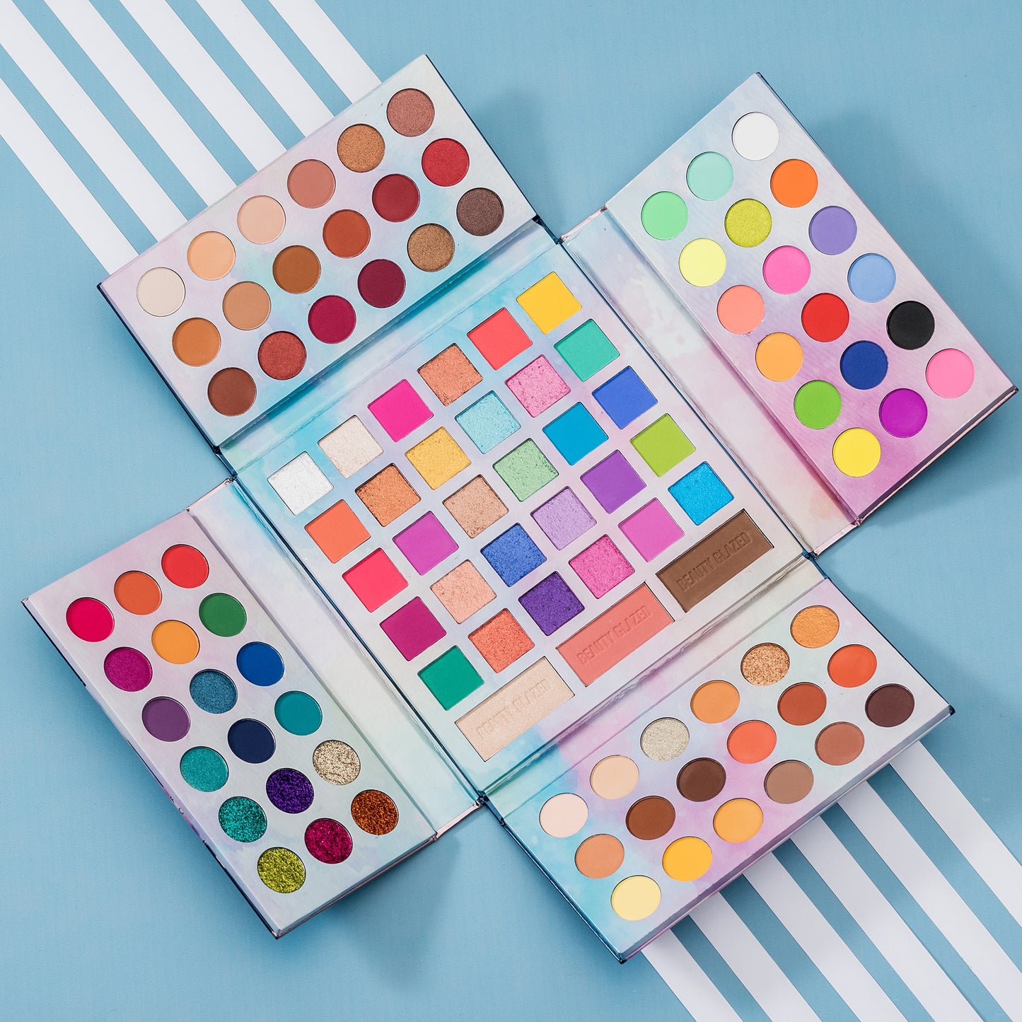 New Arrival BEAUTY GLAZED 105 Colors PASTEL Palette Paradise Eyeshadow Palette Matte Glitter Eyeshadow Makeup  Neon Eye Pigments