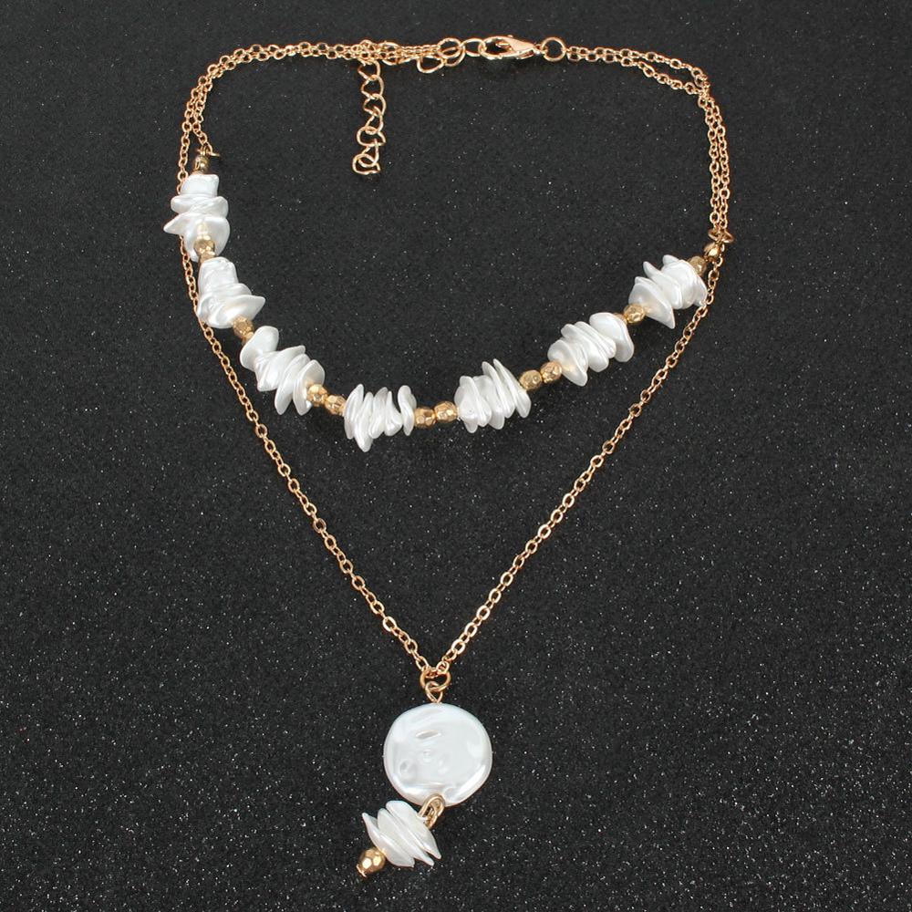 Multi Layer Coin Pearl Necklace for Women  Fashion Natural Freshwater Pearl Pendant Necklace Boho Jewelry Best Friend Gift