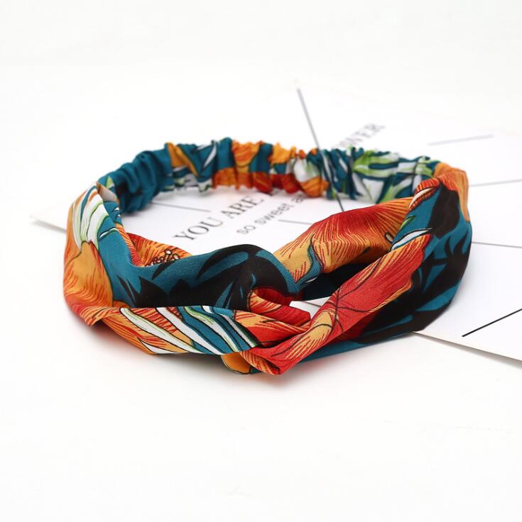 Fashion Women Girls Bohemian Hair Bands Print Headbands Vintage Cross Turban Bandage Bandanas HairBands Hair Accessories