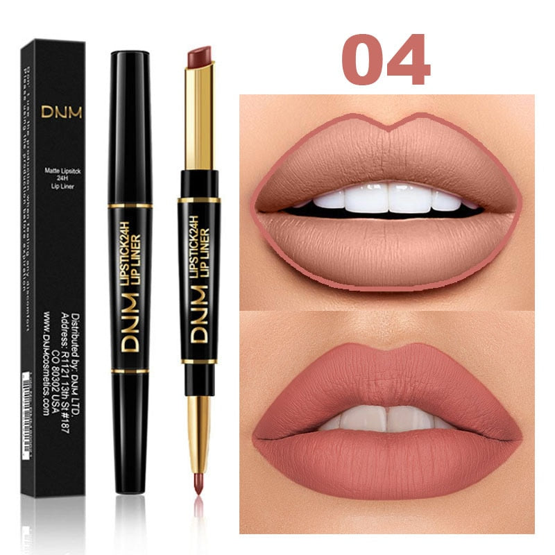 1pcs Double Ended Matte Lipstick Wateproof Long Lasting Lipsticks Brand Lip Makeup Cosmetics Dark Red Lips Liner Pencil TSLM1