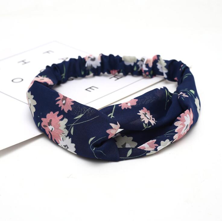 Fashion Women Girls Bohemian Hair Bands Print Headbands Vintage Cross Turban Bandage Bandanas HairBands Hair Accessories