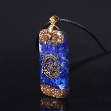 Load image into Gallery viewer, Orgonite Energy Pendant Natural Lapis Lazuli Reiki Energy Necklace Mysterious Resin Chakra Stone Growth Business Amulet
