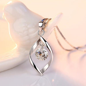 925 sterling silver women's fashion new jewelry high quality crystal zircon retro simple pendant necklace long 45CM